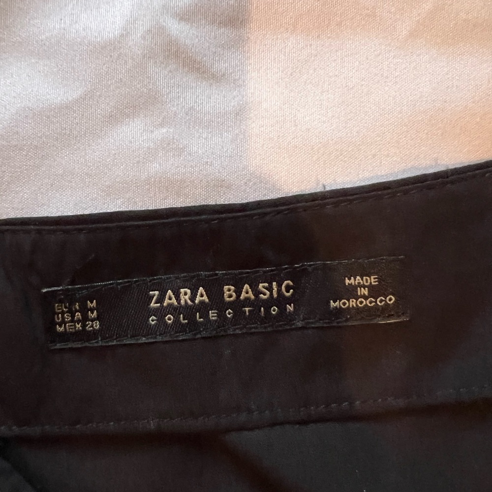 NWT- Zara Basic Collection-Black Midi Skirt with Ruffles at Midpoint of Skirt - Picture 12 of 17